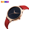 Simple dial design watch manufacturer wholesale price skmei 9141 waterproof leather lady quartz women wristwatch